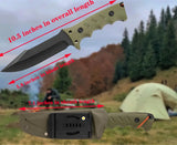 Jasni Cuchillo De Caza De Supervivencia Con Funda, Acero Ino