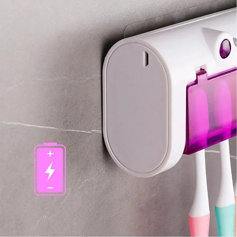 Soporte Esterilizador Cepillos Uv+dispensador Crema Recargab
