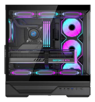 Gabinete Gamer Iceberg Crystal Gx Black 7 Fans Argb Usb C Negro