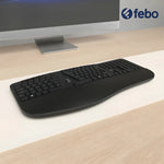 Teclado Klip Xtreme Transcend Wireless Ergonómico - Kbk-530s Color Del Teclado Negro
