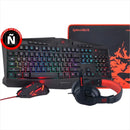Kit de teclado y mouse gamer Redragon S101-BA Español de color negro