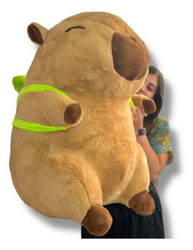 Capibara De Peluche Grande Realista Bonito Gigante 90cm Color Marrón Claro
