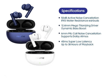 Audifonos Bluetooth Realme Buds Air 5 Earbuds Blanco