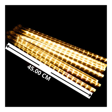 Luz Navideña Led Lluvia De Meteoro Panel Solar Luces Amarillo