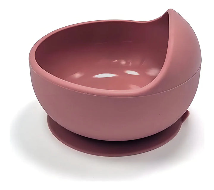 Kit Alimentación Bebe Niño Vajilla En Silicona Plato Babero Color Rosa Liso