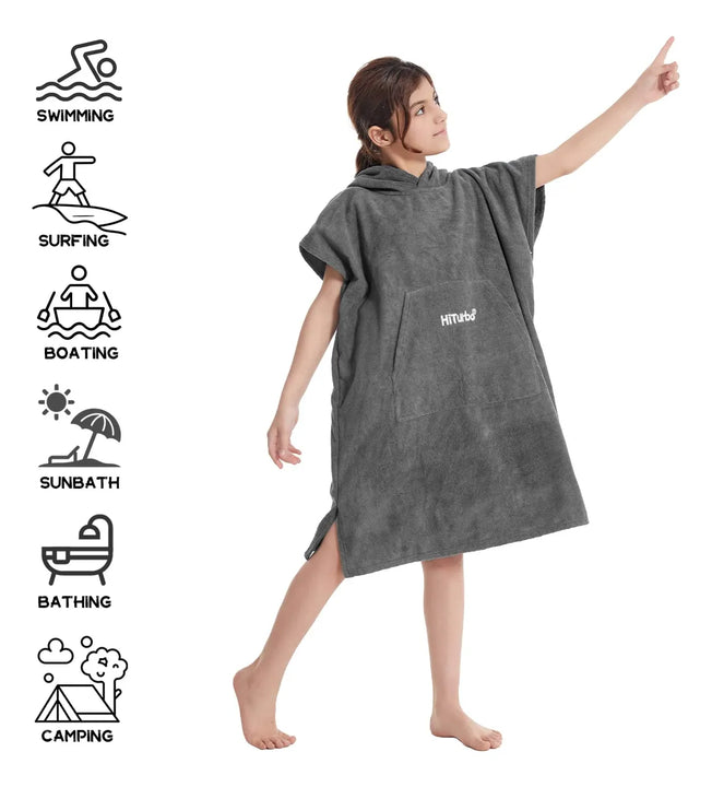 Toalla Cambiante Para Ninos Con Capucha Y Bolsillo