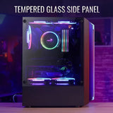 Gabinete Chasis Gamer Aerocool Bionic Fan Y Tira Rgb Vidrio Color Blanco