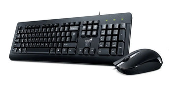 Combo Teclado Y Mouse Genius Usb Español Letra Ñ Alambrico Negro Negro
