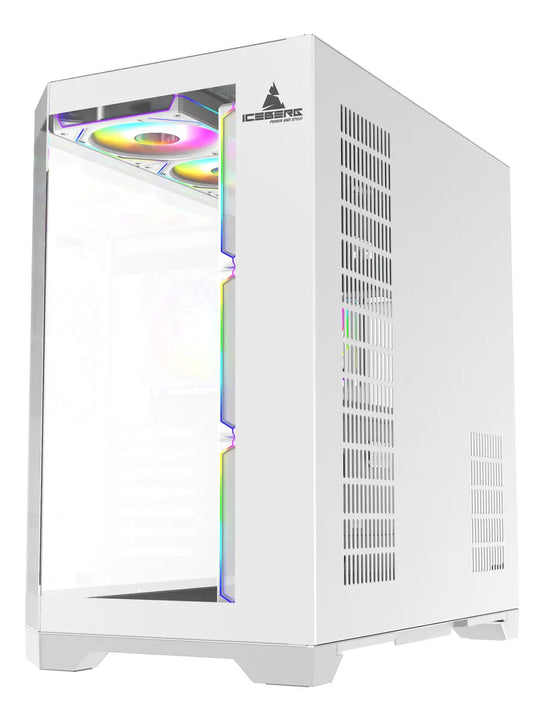 Chasis Iceberg Crystal Edge Blanco X7 Fan Argb Maxi Infinity