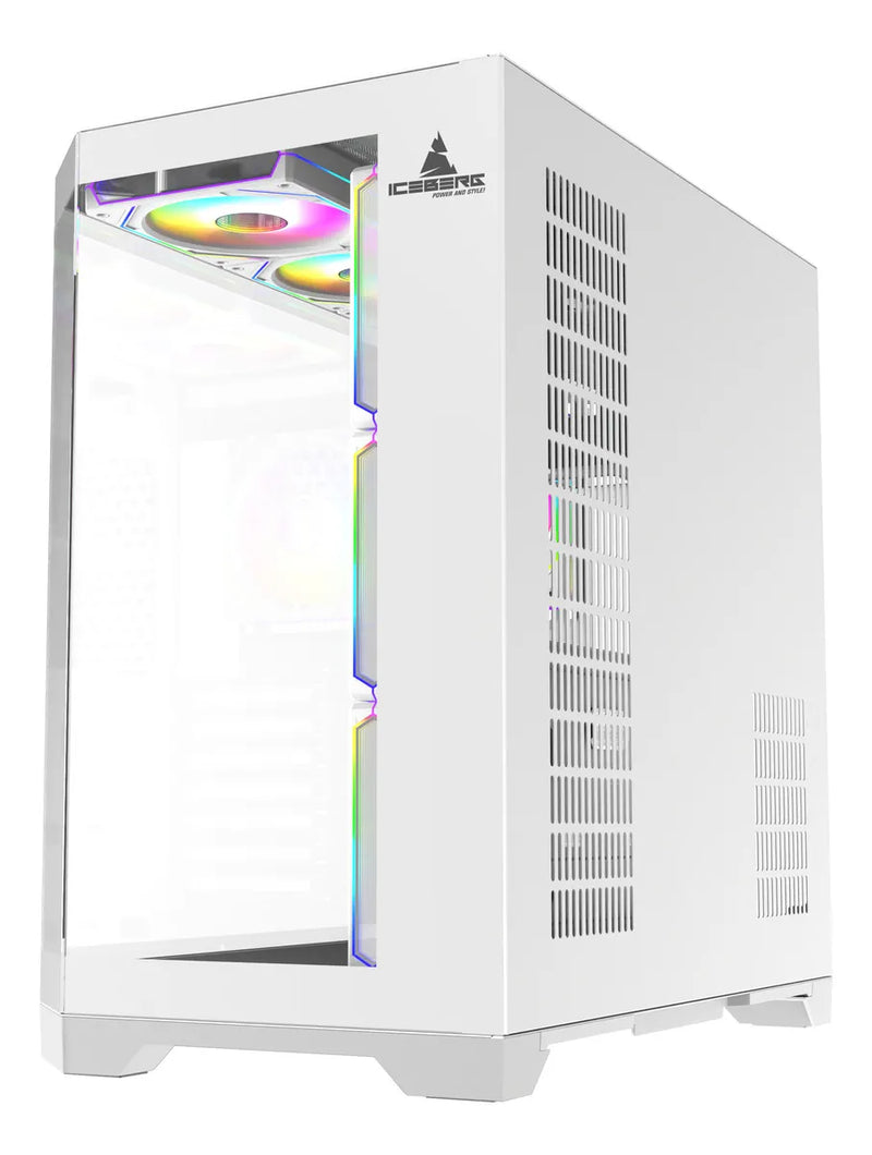 Chasis Iceberg Crystal Edge Blanco X10 Ventiladores Argb