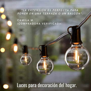 Guirnalda Extensión Luces Led Exterior 7,6m 25 Bombillos Amarillo