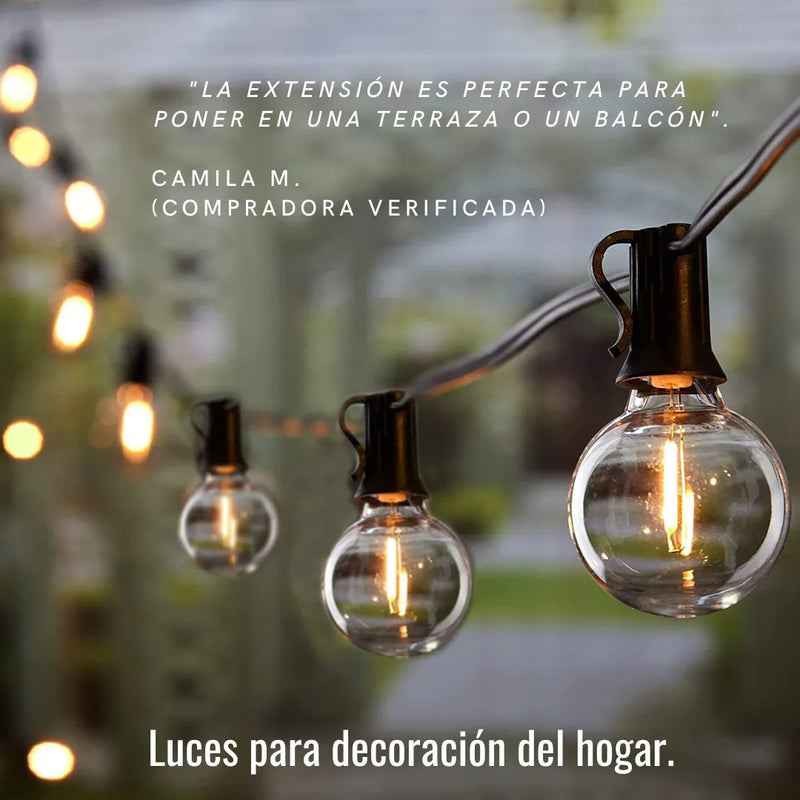 Guirnalda Extensión Luces Led Exterior 7,6m 25 Bombillos Amarillo