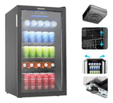 Refrigerador Y Nevera De Bebidas, Minibar Cap120 Latas Negra Negro