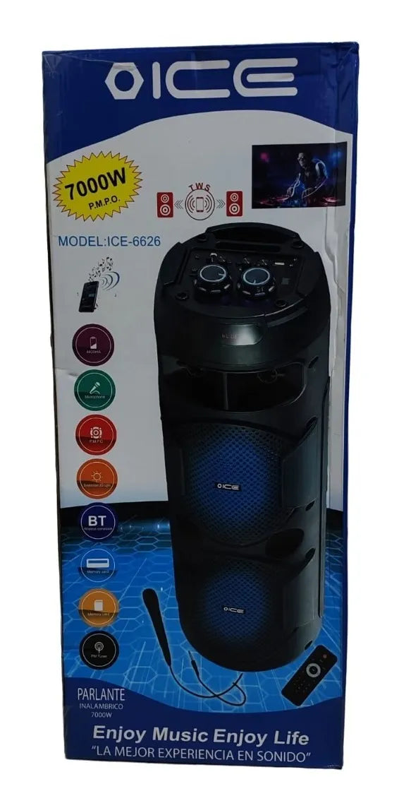 Parlante Bocina Cabina Torre Sonido Recargable Bluetooth Negro