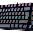 Teclado gamer Redragon Kumara K552 QWERTY español latinoamérica color negro con luz rainbow