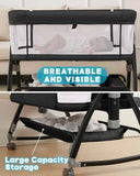 Bassinet 3 En 1 Para Bebé Con Malla, Ruedas Y Altura Ajustab