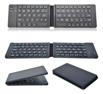 Teclado Inalambrico Bluetooth Plegable Para Pc Cel Letra Ñ Teclado Gris Idioma Inglés Internacional