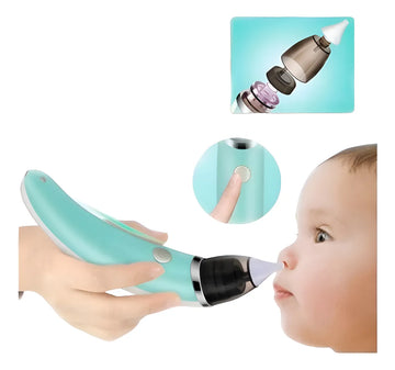 Aspirador Limpieza Nasal Para Bebe Niño Eléctrico Automatico Verde Claro