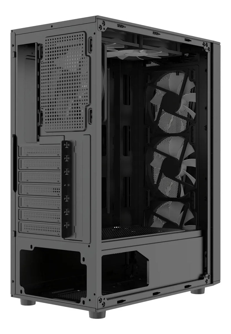 Chasis Gabinete Caja Gamer Iceberg Flow D Negro 4 Fan Argb
