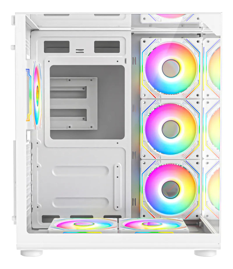 Gabiente Gamer Iceberg Crystal Cube S Mini Blanco 6 Fan Argb