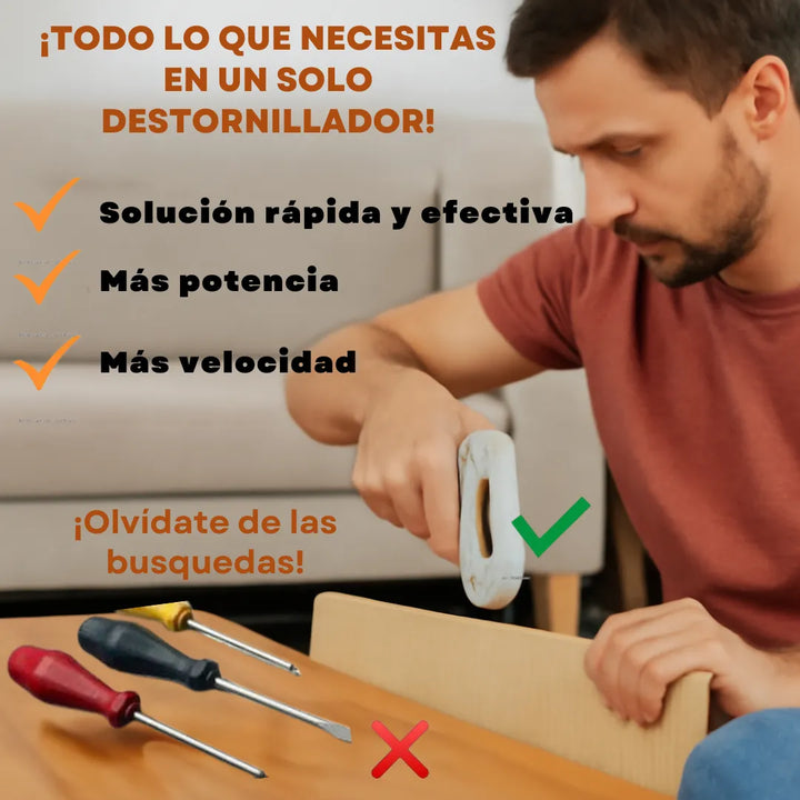 Destornillador Inalámbrico Eléctrico Recargable 47 Piezas - Gris