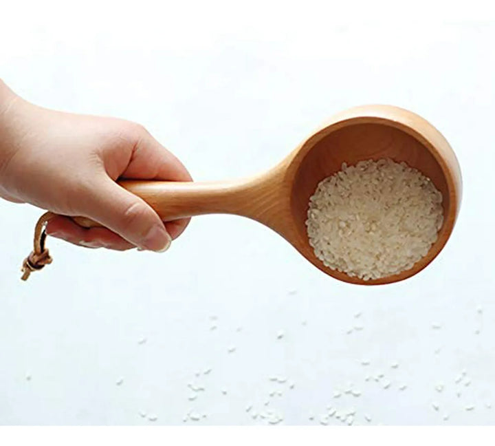 Cuchara De Madera Renococo, Cucharón De Sal De Baño Con Cord