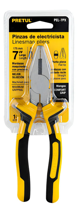 Alicate Para Electricista 7' Mango Comfort Grip Pretul