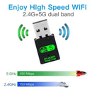 Adaptador Bluetooth Y Red Wi-fi Dual 2.4 Y 5g Bt 4.2 A 600