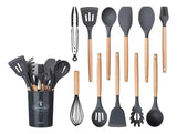 Set Utensilios De Cocina Silicona X12 Pzs Antiadherente Disponible