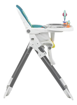 Silla Comedor Bebé Portátil 2 En 1 Con Juguetes Color Azul Acero Selva