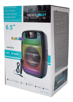 Parlante Gts-1736 6.5 Portátil Aux Usb Bt Micro Negro
