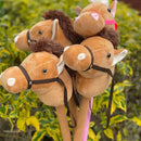 Caballo De Palo - Juguete Didáctico En Tela Suave, Peluche Café