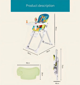 Silla Comedor Kidshop Doble Bandeja Plegable Dinosaurio