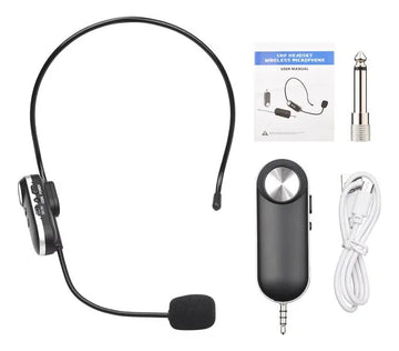 Micrófono Inalámbrico Portátil Recargable Negro