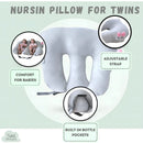 Almohada De Lactancia Para Gemelos 3 En 1 Gris Gemelar