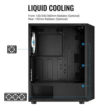Chasis Gamer Aerocool Hive Rgb Vidrio 3 Fans Argb Negro