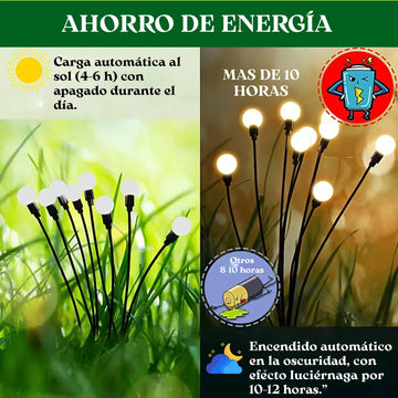 Luces Navidenas Solares Exterior Luces Luciérnagas Led 2pz Amarillo