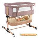 Cuna 3 En 1 Portátil Ajustable Para Bebé Color Beige Claro