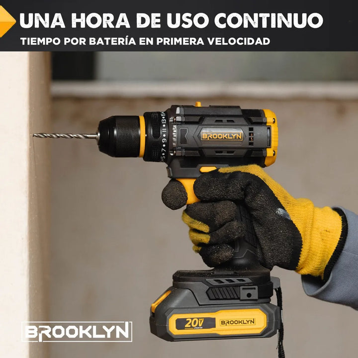 Taladro Brooklyn Inalambrico 50/60 Hz + 2 Baterias 20v Taladro Atornillador