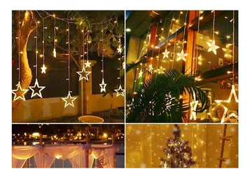Instalación Punta De Estrellas Cortina Luces Led Navideña 6m