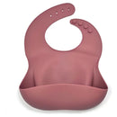 Kit Alimentación Bebe Niño Vajilla En Silicona Plato Babero Color Rosa Liso