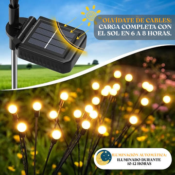 Luces Navidad Exterior Luces Luciérnagas Led Jardín 2 Piezas Amarillo