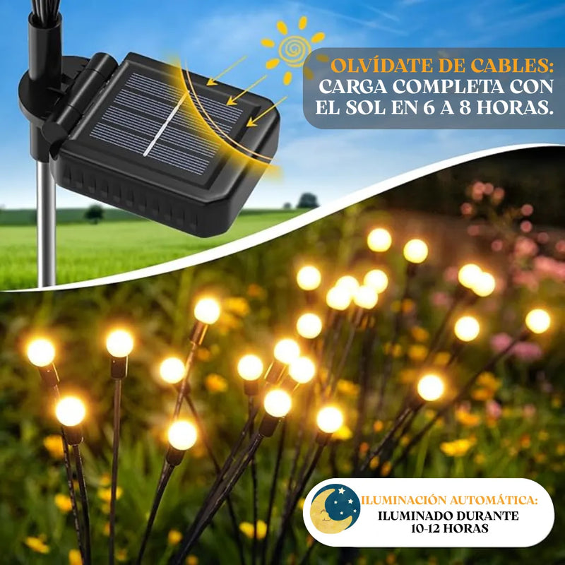 Luces Navidad Exterior Luces Luciérnagas Led Jardín 2 Piezas Amarillo