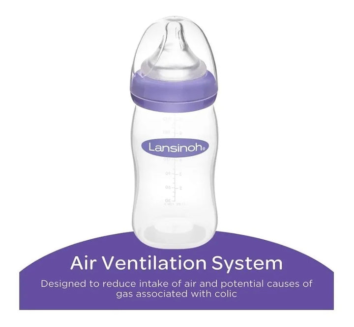 Set 3 Biberones Lansinoh Naturalwave 8 Onzas 3m Flujo Medio Violeta