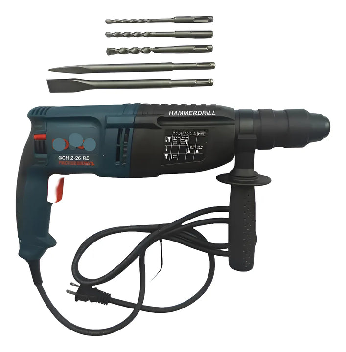 Taladro Demoledor Rotomartillo Power Doble Madril 800w Sds Azul