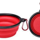 Plato De Goma Plegable Portátil De Mascotas Perro Y Gato Color Rojo