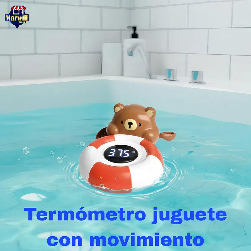 Termómetro Juguete Medición Digital Oso Baño Bebes Flotante Movimiento Diversión Seguridad Agua Bañera Grados Fahrenheit Celsius Alarma Color Temperatura Alta Baja Perfecta Material Seguro Sin Puntas