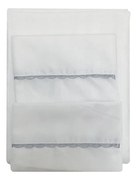 Sábana Ajustable Para Colchón Corral Color Blanco Diseño De La Tela Lisa
