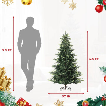 Garveehome Mini Arbol De Navidad Artificial Preiluminado De