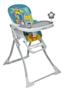 Silla Comedor Bebé Portátil 2 En 1 Con Juguetes Color Azul Acero Selva